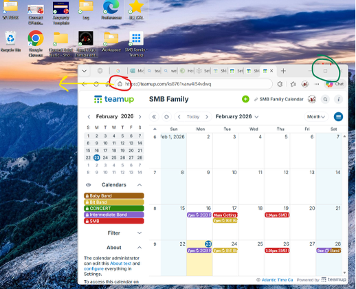 Screenshot showing how to add the calendar to your desktop