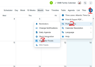 Screenshot showing how to merge the calendar into other calendar apps